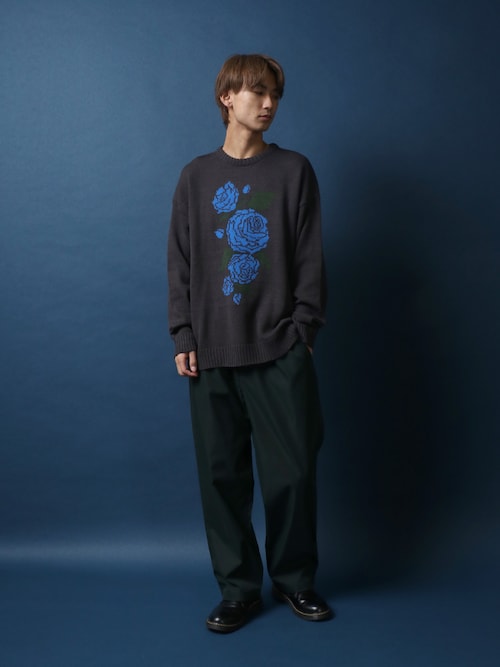 ANPAS セーター ニット Rose Pattern Oversized Jacquard Knit