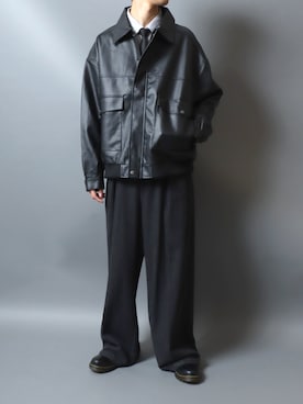 「アイテム（ミリタリージャケット）」を使った、ANPASさん（メンズ・181cm）の秋コーディネート