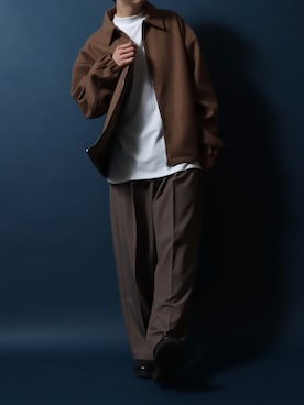 「ANPAS（アンパス）のアイテム（ブルゾン）」を使った、Rinanさん（メンズ・178cm）の秋コーディネート