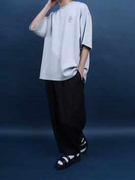 「ANPAS（アンパス）のアイテム（トップス）」を使った、Rinanさん（メンズ・178cm）の夏コーディネート