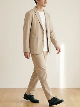 「アイテム（セットアップ）」を使った、ANPASさん（メンズ・181cm）の春コーディネート