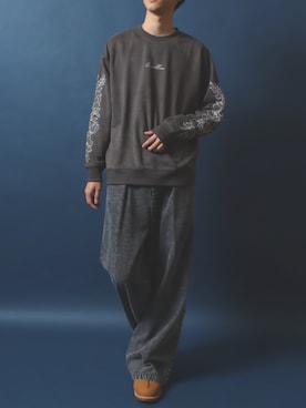 「アイテム（スウェット）」を使った、ANPASさん（メンズ・181cm）の秋コーディネート