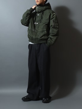 「アイテム（ブルゾン）」を使った、ANPASさん（メンズ・181cm）の秋コーディネート