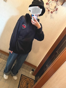「H&M（エイチ・アンド・エム）のアイテム（ハット、ブラック系）」を使った、tamaさん（158cm）の秋コーディネート