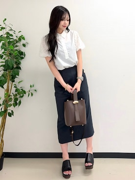「NATURAL BEAUTY BASIC（ナチュラルビューティーベーシック）のアイテム」を使った、ayachanbb_8さん（レディース・159cm）の夏コーディネート