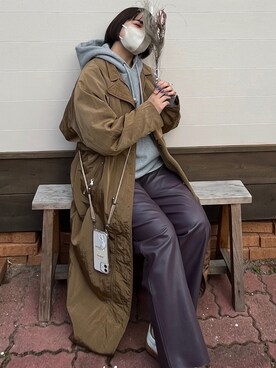 「パーカーコーデ」｜erinaさん（レディース・159cm・10代）の冬コーディネート