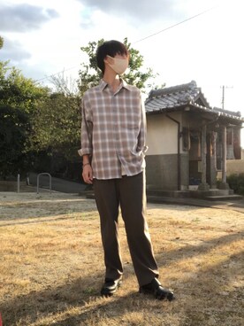 1着でも送料無料 virgin Lidnm wool shirt check - シャツ