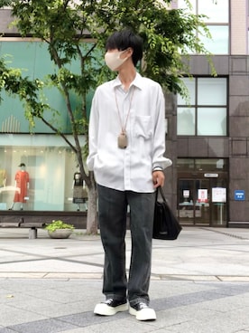 「巾着バッグ」｜「アイテム（財布/小物）」を使った、kazu0102yさん（メンズ・175cm）の夏コーディネート