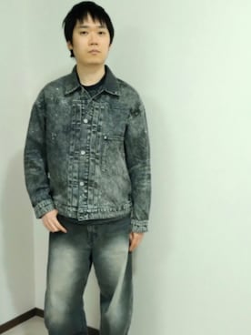 「アイテム（デニムパンツ）」を使った、ggvv8さん（メンズ・176cm）の冬コーディネート