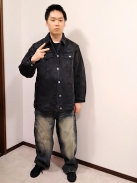 「アイテム（デニムジャケット）」を使った、ggvv8さん（メンズ・176cm）の秋コーディネート