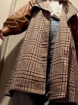 「JUNOAH（ジュノア）のアイテム（トレンチコート）」を使った、myleさん（レディース・159cm）の冬コーディネート