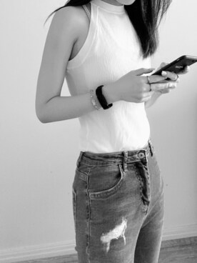 「J BRAND（ジェイブランド）のアイテム」を使った、Ddddmyingさん（レディース・163cm）の冬コーディネート