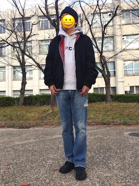 「merc（メルク）のアイテム」を使った、rerunkahvilaさん（メンズ・178cm）の冬コーディネート