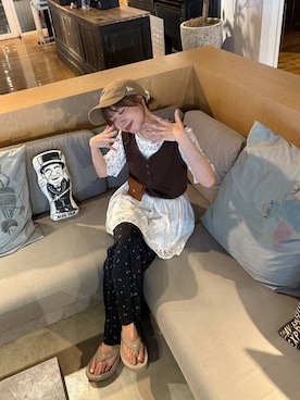 「GLOBAL WORK（グローバルワーク）のアイテム（帽子）」を使った、ありちゃんさん（レディース・149cm）の夏コーディネート