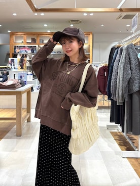 「GLOBAL WORK（グローバルワーク）の推しごとギャザートート/495802（トートバッグ）」を使った、ありちゃんさん（レディース・149cm）の秋コーディネート