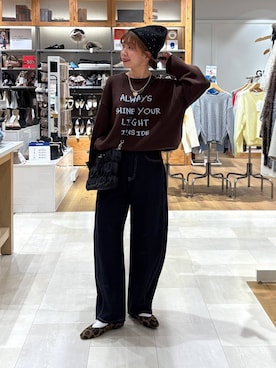 「GLOBAL WORK（グローバルワーク）のアイテム（デニムパンツ）」を使った、ありちゃんさん（レディース・149cm）の冬コーディネート