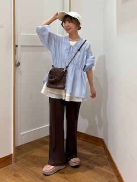 「GLOBAL WORK（グローバルワーク）のアイテム（キャップ）」を使った、ありちゃんさん（レディース・149cm）の夏コーディネート
