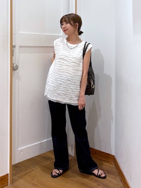 「アイテム（ヘアアクセサリー）」を使った、ありちゃんさん（レディース・149cm）の夏コーディネート