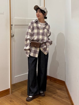 「GLOBAL WORK（グローバルワーク）のアイテム（キャップ）」を使った、ありちゃんさん（レディース・149cm）の秋コーディネート