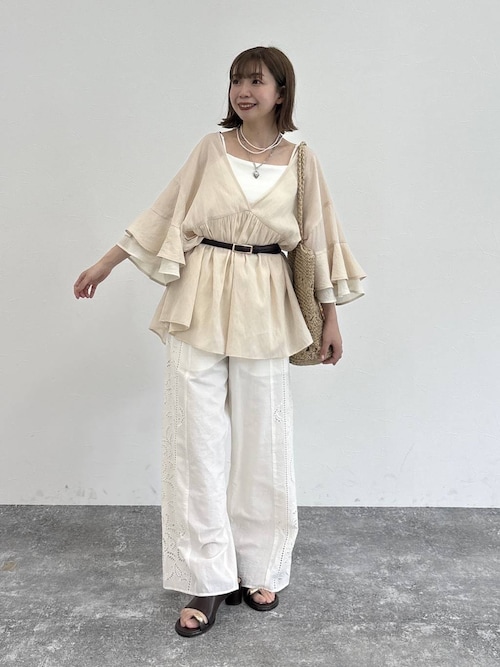 29日まで取り置き中です。ベルンハルトウィルヘルム 袖無しトップス 美品 細長バックルピンレスベルト/620249（ベルト）｜GLOBAL WORK