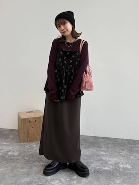 「GLOBAL WORK（グローバルワーク）のアイテム（帽子）」を使った、ありちゃんさん（レディース・149cm）の秋コーディネート