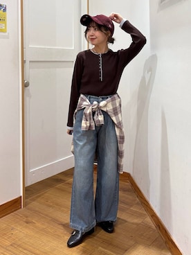 「GLOBAL WORK（グローバルワーク）のアイテム（帽子）」を使った、ありちゃんさん（レディース・149cm）の秋コーディネート