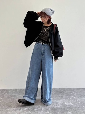 「GLOBAL WORK（グローバルワーク）のアイテム（ベルト）」を使った、ありちゃんさん（レディース・149cm）の秋コーディネート