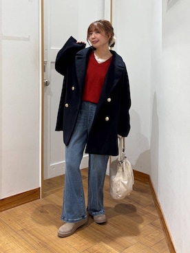 「アイテム（チェスターコート）」を使った、ありちゃんさん（レディース・149cm）の冬コーディネート