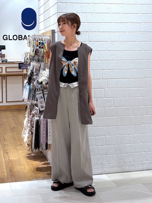 超美品！完売品！APstudioスカーフプリントパンツ38サイズ スカーフプリントパンツ（セットアップ可）《2025summer catalog