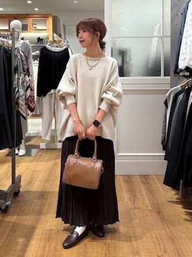 「GLOBAL WORK（グローバルワーク）のふわふわHugmeドルマンプルオーバー/595406（ニット/セーター）」を使った、ありちゃんさん（レディース・149cm）の秋コーディネート