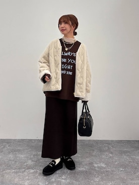 「アイテム（ボストンバッグ）」を使った、ありちゃんさん（レディース・149cm）の冬コーディネート