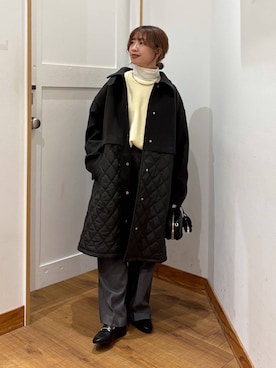 「アイテム（ステンカラーコート）」を使った、ありちゃんさん（レディース・149cm・30代）の冬コーディネート