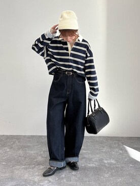 「GLOBAL WORK（グローバルワーク）のアイテム（ローファー）」を使った、ありちゃんさん（レディース・149cm）の冬コーディネート