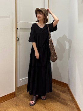 「GLOBAL WORK（グローバルワーク）のFffit エフィット/カップ付きキャミストレートネック/625132（キャミソール、ホワイト系）」を使った、ありちゃんさん（レディース・149cm）の春コーディネート