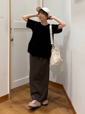 「GLOBAL WORK（グローバルワーク）のアイテム（キャップ）」を使った、ありちゃんさん（レディース・149cm）の夏コーディネート