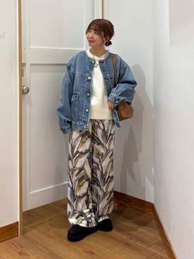 「アイテム（デニムジャケット）」を使った、ありちゃんさん（レディース・149cm・30代）の冬コーディネート