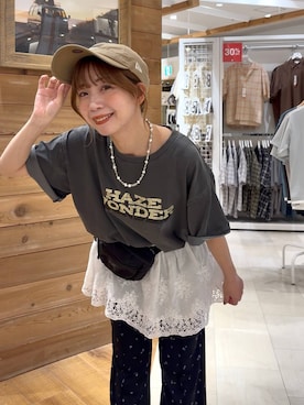 「GLOBAL WORK（グローバルワーク）のアイテム（キャップ）」を使った、ありちゃんさん（レディース・149cm）の夏コーディネート