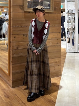 「GLOBAL WORK（グローバルワーク）のアイテム（キャップ）」を使った、ありちゃんさん（レディース・149cm）の秋コーディネート