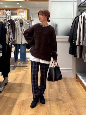 「GLOBAL WORK（グローバルワーク）のあったかウツクシルエットテーパードパンツ/575203（その他パンツ）」を使った、ありちゃんさん（レディース・149cm）の冬コーディネート