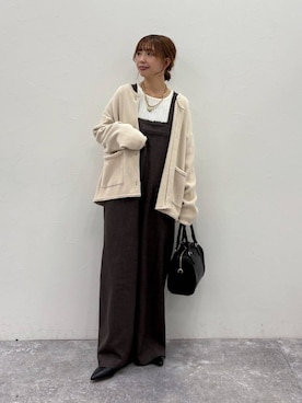 「アイテム（サロペット/オーバーオール）」を使った、ありちゃんさん（レディース・149cm）の冬コーディネート