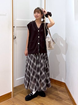 「アイテム（シュシュ）」を使った、ありちゃんさん（レディース・149cm）の秋コーディネート