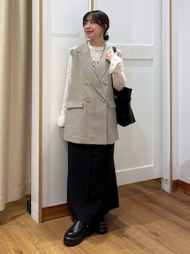 「GLOBAL WORK（グローバルワーク）のアイテム（ベスト）」を使った、ありちゃんさん（レディース・149cm）の秋コーディネート