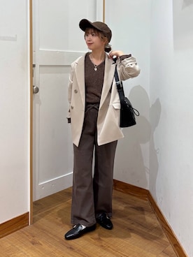 「UNIVERSAL OVERALL（ユニバーサルオーバーオール）のアイテム（キャップ）」を使った、ありちゃんさん（レディース・149cm）の春コーディネート