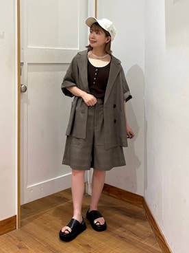 「GLOBAL WORK（グローバルワーク）のNEW ERA/920CL/26/616800（キャップ、ホワイト系）」を使った、ありちゃんさん（レディース・149cm）の春コーディネート