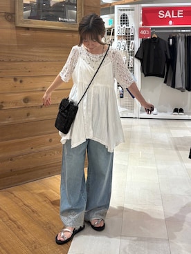 「アイテム（クラッチバッグ、ブラック系）」を使った、ありちゃんさん（レディース・149cm）の夏コーディネート