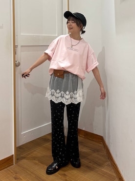 「GLOBAL WORK（グローバルワーク）のアイテム（帽子）」を使った、ありちゃんさん（レディース・149cm）の夏コーディネート
