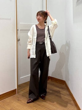 「GLOBAL WORK（グローバルワーク）のステンレスアソートサイズチョーカー/325801（ネックレス、シルバー系）」を使った、ありちゃんさん（レディース・149cm）の春コーディネート