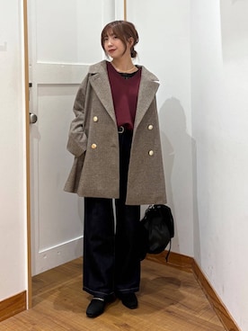 「アイテム（チェスターコート）」を使った、ありちゃんさん（レディース・149cm）の秋コーディネート