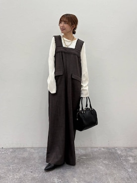 「アイテム（オールインワン・サロペット）」を使った、ありちゃんさん（レディース・149cm）の冬コーディネート