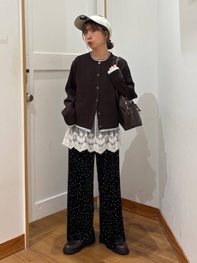「アイテム（ベルト、ホワイト系）」を使った、ありちゃんさん（レディース・149cm）の秋コーディネート